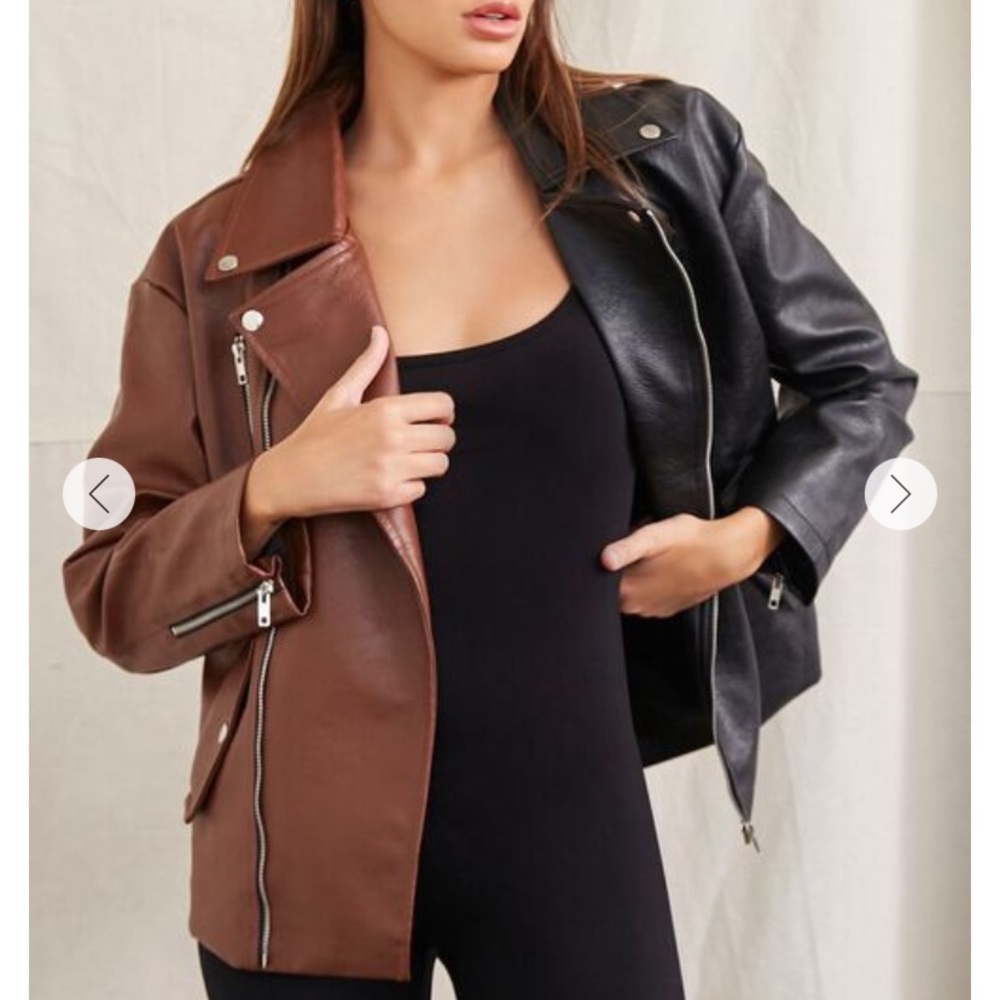 Forever 21 faux oversized leather jacket